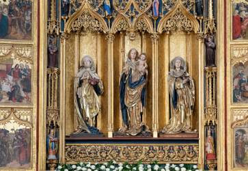 9. Hlavný neskorogotický krídlový oltár zasvätený sv. Alžbete vznikol v rokoch 1474 – 1477 a jeho autor (či autori) je doteraz neznámy. Snímka: Erika Litváková