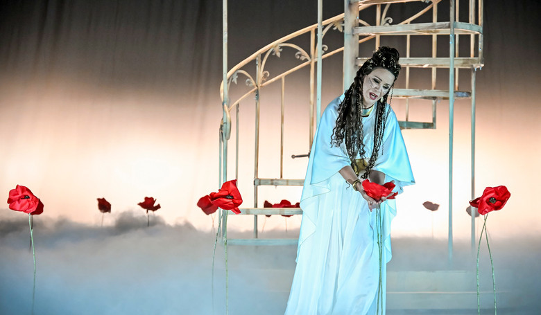 Samson a Dalila v obklopen vlieho maku