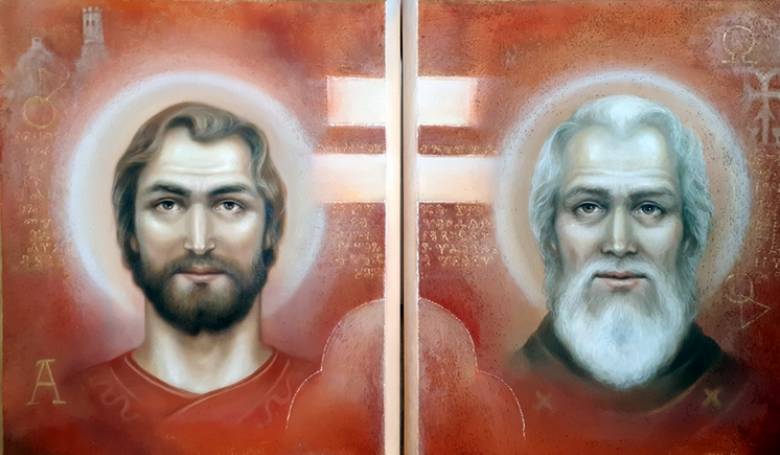 Sv. Cyril a Metod s tma na cel ivot