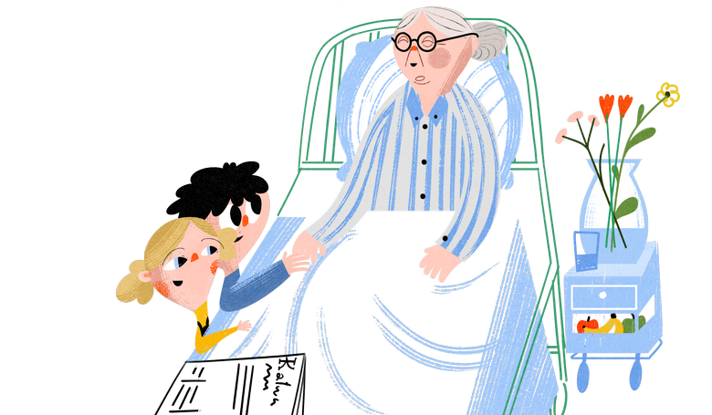 Oli a Dori na n�v�teve v nemocnici