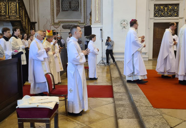 V Katedrále sv. Jána Krstiteľa prijal sviatosť kňazstva Štefan Pálesch z farnosti Šaľa-Veča. Snímka: Arcibiskupský Úrad v Trnave