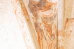 Freska zobrazujúca sväticu s rakom sa nachádza na klenbe, vznikla v druhej fáze freskovej výzdoby kostola na prelome 14. a 15. storočia. Snímka: Erika Litváková/KN