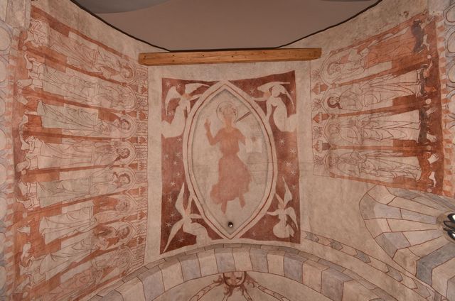 Vo svätyni Kostola sv. Štefana v Žiline-Rudinách Apsida odfotila nástenné maľby z druhej polovice 13. storočia.